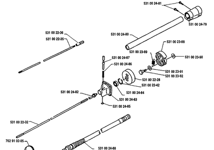 Pole Assembly Diagram and Parts List for 132RB 1991-11 Husqvarna Brush Cutter