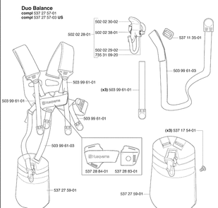 Harness Diagram and Parts List for 235FR 2009-06 Husqvarna Brush Cutter