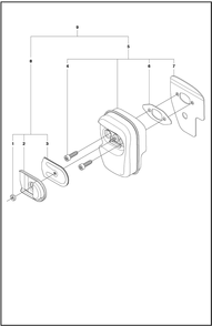 Muffler Diagram and Parts List for 1202020  Husqvarna Chainsaw
