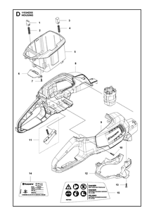 Housing Diagram and Parts List for 115IHD55 (967098602)(20170100001-20171000000) Husqvarna Hedge Trimmer