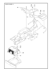 Chassis And Enclosures Diagram and Parts List for R422TS AWD Husqvarna Lawn Mower
