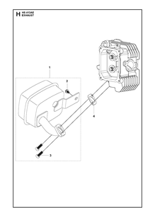 Exhaust Diagram and Parts List for 529666001 2021-01 Husqvarna Engine