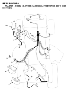 Electrical Diagram and Parts List for LT1538 (954170085-A)(2003-01) Husqvarna Lawn Tractor