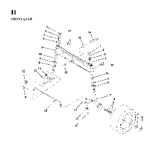 Front Axle Diagram and Parts List for LTH130 (HE13H36D, 954820001)(1997-03) Husqvarna Lawn Tractor