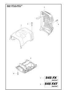Cylinder Cover Diagram and Parts List for 545FXAT  Husqvarna Brush Cutter