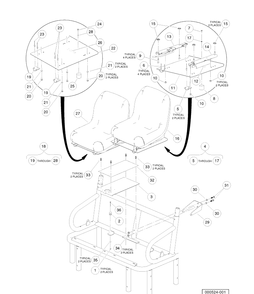 Bucket Seats Gray Diagram and Parts List for HUV4421DXP 2006-11 Husqvarna Lawn Tractor
