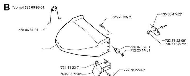 Cover, Rear 5 Diagram and Parts List for G1 1998-2003 Husqvarna Lawn Mower