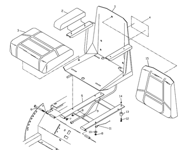 Seat Assembly Diagram and Parts List for ZTH4817A (539104701-01)(2000-03) Husqvarna Lawn Mower
