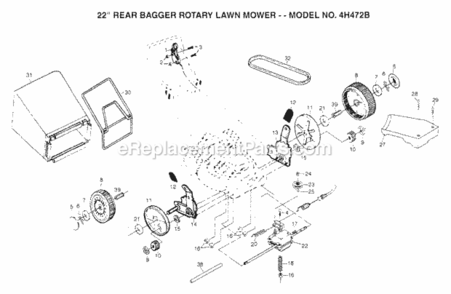 Page B Diagram and Parts List for 4H472B 1999 And Before Husqvarna Lawn Mower
