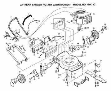 Page A Diagram and Parts List for 4H473C 1999 And Before Husqvarna Lawn Mower