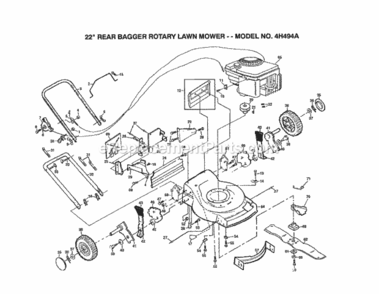 Page A Diagram and Parts List for 4H494A 1999 And Before Husqvarna Lawn Mower