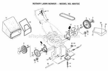 Page C Diagram and Parts List for 4M472C 1996 Husqvarna Lawn Mower