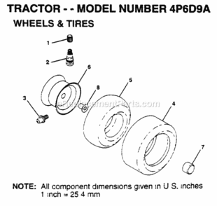 Page K Diagram and Parts List for 4P6D9A 1995 Husqvarna Lawn Tractor