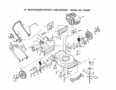 Page B Diagram and Parts List for 4V582B 1999 And Before Husqvarna Lawn Mower