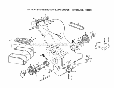 Page C Diagram and Parts List for 4V582B 1999 And Before Husqvarna Lawn Mower