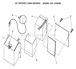 Page D Diagram and Parts List for 4V582B 1999 And Before Husqvarna Lawn Mower