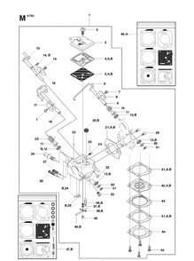 Carburetor Diagram and Parts List for K750 (544936207)(2010-02) Husqvarna Lawn Tractor Accessories