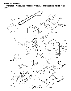 Drive Diagram and Parts List for YTH2048A (954567086)(2001-02) Husqvarna Lawn Tractor