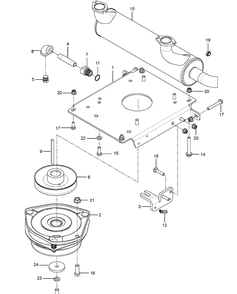 Engine Mounting, Guards And Muffler Diagram and Parts List for Z572X (96766980200)(2018-04) Husqvarna Lawn Mower