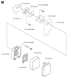 Air Filter Diagram and Parts List for 155B (TEX54D-EC50)(20041400001-Current)(2004) Husqvarna Leaf Blower / Vacuum