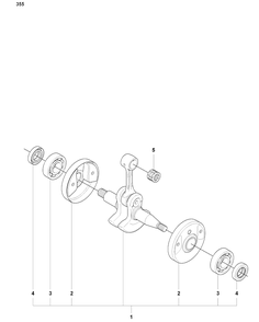 Crankshaft (355) Diagram and Parts List for 355FXT 2008-07 Husqvarna Brush Cutter
