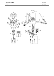 Pump Diagram and Parts List for PW3502018-2023  Husqvarna Pressure Washer