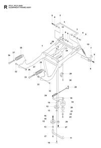 Frame Diagram and Parts List for PF21AWD (965192501)(2009-04) Husqvarna Lawn Tractor