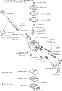 Carburetor Parts Diagram and Parts List for 323L 2004-03 Husqvarna Brush Cutter