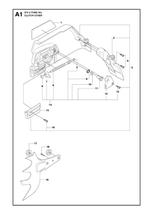 Clutch Cover Diagram and Parts List for 372XP XPG Husqvarna Chainsaw
