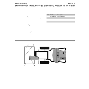 Decals 1 Diagram and Parts List for 970528602  Husqvarna Snow Blower