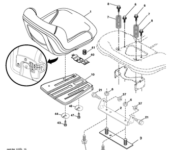 Seat Diagram and Parts List for YTH20K42  Husqvarna Lawn Tractor