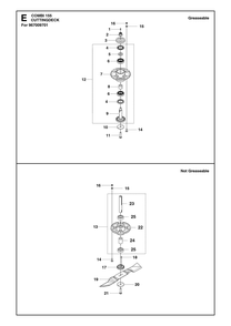 61/155cm Cutting Deck Diagram and Parts List for 155P500D  Husqvarna Lawn Tractor Accessories