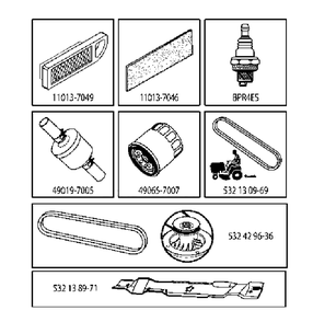 Frequently Used Parts Diagram and Parts List for YTH150XP (96011011400)(2006-01) Husqvarna Lawn Tractor