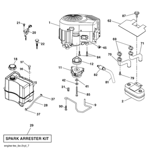 Engine Diagram and Parts List for 2042LS (96043004800)(2007-12) Husqvarna Lawn Mower