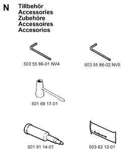 Accessories 2 Diagram and Parts List for 257 19960100001-19980900000 Husqvarna Chainsaw