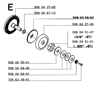 Clutch Diagram and Parts List for 16 19991400001-Current Husqvarna Chainsaw