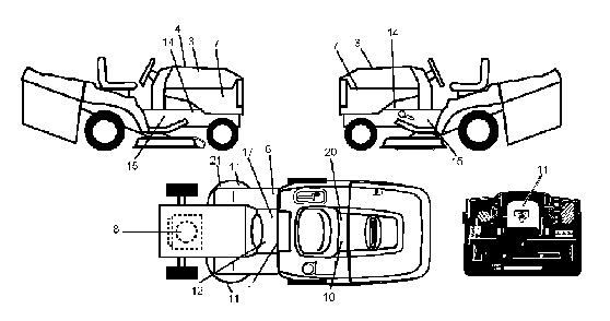 Decals Diagram and Parts List for CTH150 (TWIN, 96061026100)(2010-01) Husqvarna Lawn Tractor
