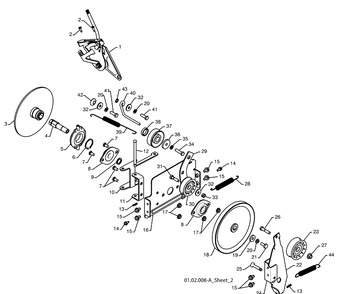 Drive Diagram and Parts List for 924SB (96193003501)(2008-10) Husqvarna Snow Blower