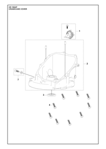 Crankcase Cover Diagram and Parts List for HS166AP  Husqvarna Engine