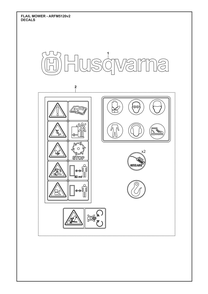 Decals Diagram and Parts List for ARFM5120V2  Husqvarna Lawn Tractor Accessories