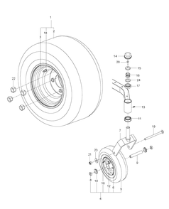 Wheels And Tires Diagram and Parts List for EZ4824 (966047501)(2010-05) Husqvarna Lawn Mower