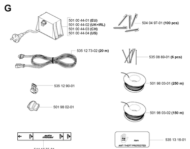 Installation Accessories Diagram and Parts List for 230ACX 2007-05 Husqvarna Lawn Mower