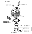 Page H Diagram and Parts List for 50 1990-01 Husqvarna Chainsaw
