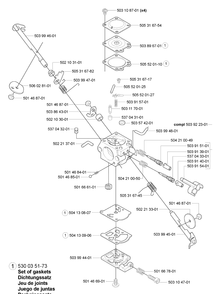 Carburetor Diagram and Parts List for 225B 2006-09 Husqvarna Leaf Blower / Vacuum