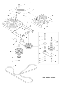 Transmission Diagram and Parts List for MZ54 ROPS Husqvarna Lawn Tractor