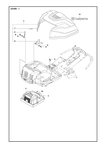 Cover Diagram and Parts List for R214  Husqvarna Lawn Mower