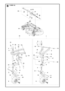 61-Inch/155cm Cutting Deck Diagram and Parts List for P520D 20120100001 - 20143999999 Husqvarna Lawn Tractor