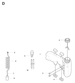 Fuel Tank Diagram and Parts List for 325HD60 (X-SERIES)(20081400001-20090400000) Husqvarna Hedge Trimmer