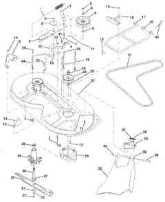 Mower Deck Diagram and Parts List for LR120 (954000412-B)(1992-10) Husqvarna Lawn Tractor