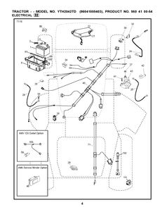 Electrical Diagram and Parts List for YTH2042TD (96041005403)(2010-03) Husqvarna Lawn Tractor